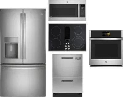 5 Piece Package Includes Refrigerator, Cooktop, Wall Oven, Microwave And Dishwasher